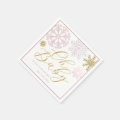Oh Baby Pink Snowflake Dusche Napkins Serviette (Ecke)