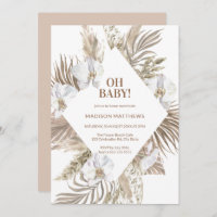 Oh Baby Pink & Tan Boho Floral Baby Dusche