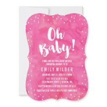 Oh Baby Pink Watercolor Babydusche