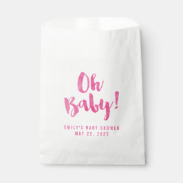 Oh Baby Pink Watercolor Babydusche Geschenktütchen