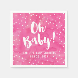 Oh Baby Pink Watercolor Babydusche Serviette
