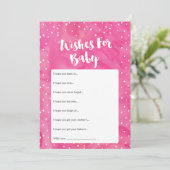 Oh Baby Pink Watercolor Babydusche Wünsche Karte (Stehend Vorderseite)