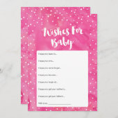 Oh Baby Pink Watercolor Babydusche Wünsche Karte (Vorne/Hinten)