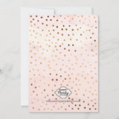 OH BABY! Pink Watercolor & Gold Foil Kinderdusche Einladung (Rückseite)