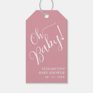 Oh Baby! Pinkes Mädchen-Baby-Party Geschenkanhänger