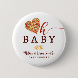 Oh Baby Pizza and Schnullers Baby Showbutton - F Button