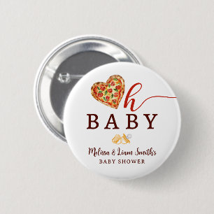 Oh Baby Pizza and Schnullers Baby Showbutton - F Button