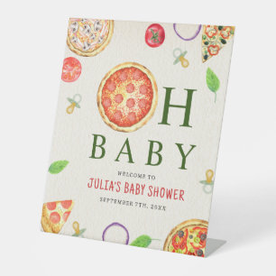 Oh Baby Pizza + Schnuller Baby Dusche Willkommen Sockelschild