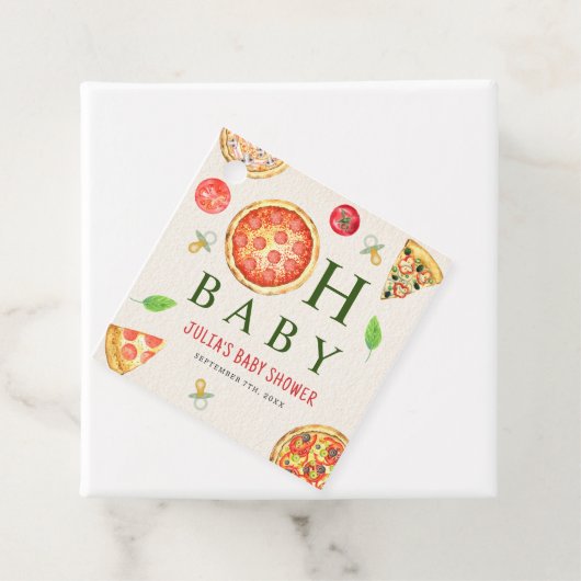 Oh Baby Pizza + Schnuller Babydusche Geschenkanhänger (Beispiel)