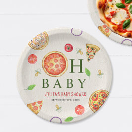 Oh Baby Pizza + Schnuller Babydusche Pappteller