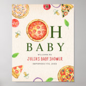 Oh Baby Pizza + Schnuller Babydusche Poster (Vorne)