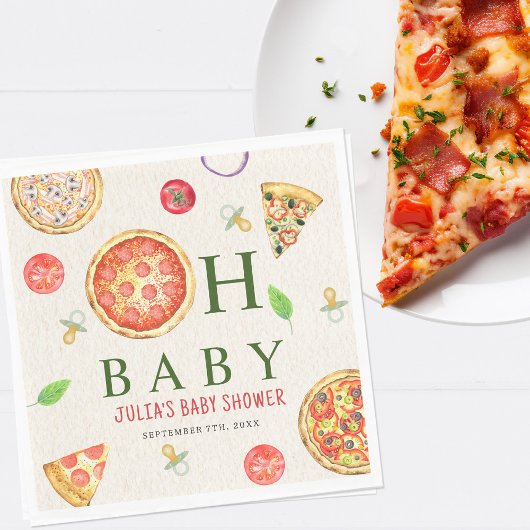 Oh Baby Pizza + Schnuller Babydusche Serviette