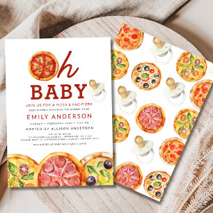 Oh Baby Pizza & Schnullers Babydusche Einladung