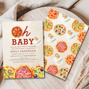 Oh Baby Pizza & Schnullers Babydusche Einladung