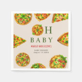 Oh Baby Pizza Tomaten Olivia Green Baby Dusche Serviette (Vorderseite)