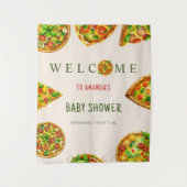 Oh Baby Pizza Tomaten Olivia Green Baby Dusche Wandteppich (Vorderseite)