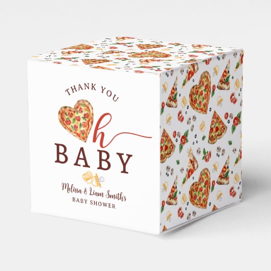 Oh Baby Pizza und Schnuller Baby Shower Favor Boxe Geschenkschachtel (Vorderseite)