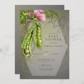 Oh, Baby-Platterbsen in einer Pod-Kinderdusche Einladung (Vorne/Hinten)