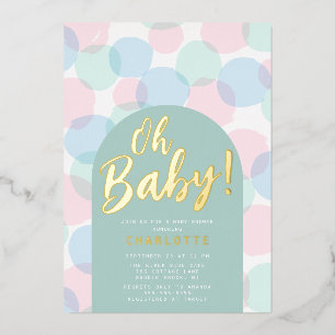 Oh Baby Polka Dots Baby Shower Folieneinladung