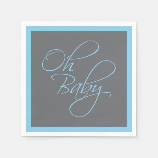 Oh Baby Posh Baby Dusche für Junge Serviette (Vorderseite)