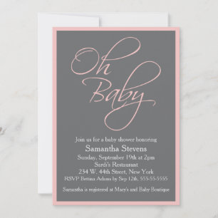 Oh Baby Posh Baby Shower für Mädchen Einladung
