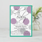 Oh Baby Posh Gender Neutral Baby Dusche Einladung (Stehend Vorderseite)