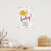 Oh Baby primäre Paint Spritzer Neutral Baby Dusche Poster (Küche)