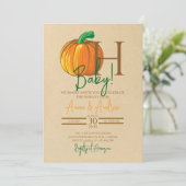 Oh Baby Pumpkin Baby Eltern-to-Be Dusche Einladung (Stehend Vorderseite)