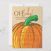 Oh Baby Pumpkin Baby Fall Parents-to-Be Dusche Einladung (Vorderseite)