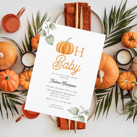 Oh Baby | Pumpkin Baby Shower Einladung