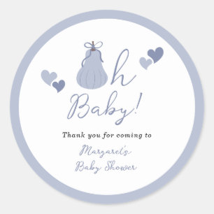 Oh Baby Pumpkin Bow Boy Baby Dusche Danke Runder Aufkleber