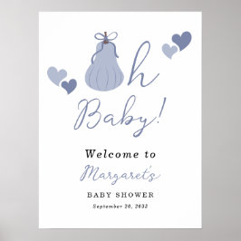 Oh Baby Pumpkin Bow Boy Baby Dusche Willkommen Poster