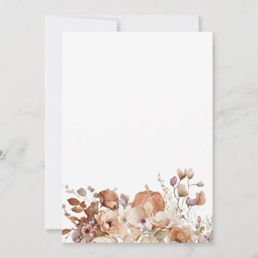 Oh Baby Pumpkin Fall Baby Dusche Einladung (Rückseite)