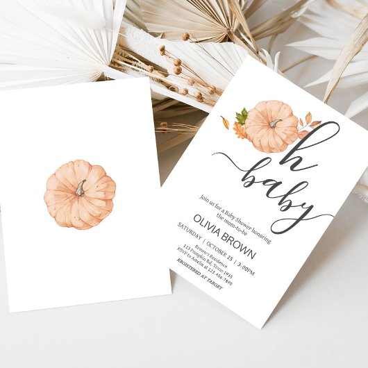 Oh Baby Pumpkin Fall Baby Shower Einladung