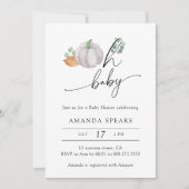 Oh Baby, Pumpkin Herbst Babydusche Einladung (Vorderseite)