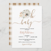 Oh Baby Pumpkin Rustic Floral Baby Dusche Einladung (Vorne/Hinten)