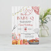 Oh Baby-Q Baby Duwer Girl Rustic GRILLEN Einladung (Stehend Vorderseite)