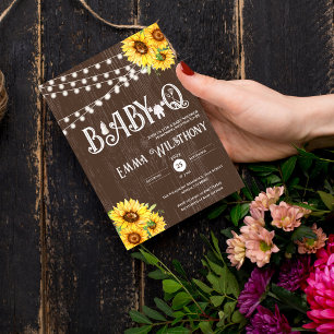 Oh Baby-Q Baby Shower Rustikale Sonnenblumen BBQ Einladung