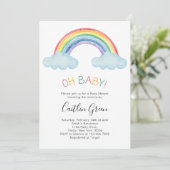 Oh Baby Rainbow Baby Dusche Einladung (Stehend Vorderseite)