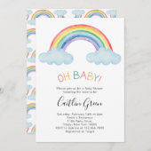 Oh Baby Rainbow Baby Dusche Einladung (Vorne/Hinten)
