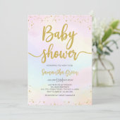 Oh Baby Rainbow Baby Dusche Einladung (Stehend Vorderseite)