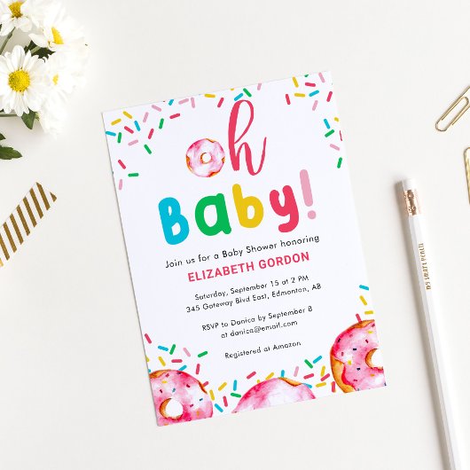 Oh, Baby! Rainbow Baby Shower Einladung
