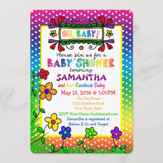 Oh, Baby! Rainbow Baby Shower Einladung