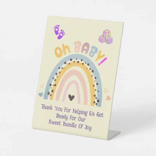 Oh Baby Rainbow Celebration Sockelschild (Vorderseite)