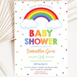 Oh Baby Regenbogen-Baby-Party Einladung
