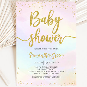 Oh Baby Regenbogen-Baby-Party Einladung