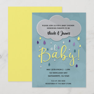 Oh Baby Regendusche Wolkenwetter Unisex Sprinkle Einladung