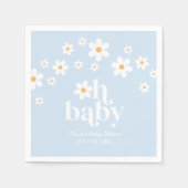 Oh, Baby! Retro Daisy Blue Boho Baby Dusche Serviette (Vorderseite)