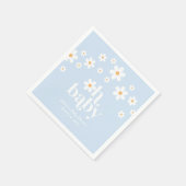 Oh, Baby! Retro Daisy Blue Boho Baby Dusche Serviette (Ecke)