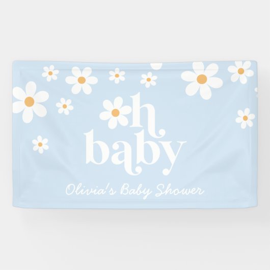 Oh, Baby! Retro Daisy Boho Babydusche Banner (Horizontal)